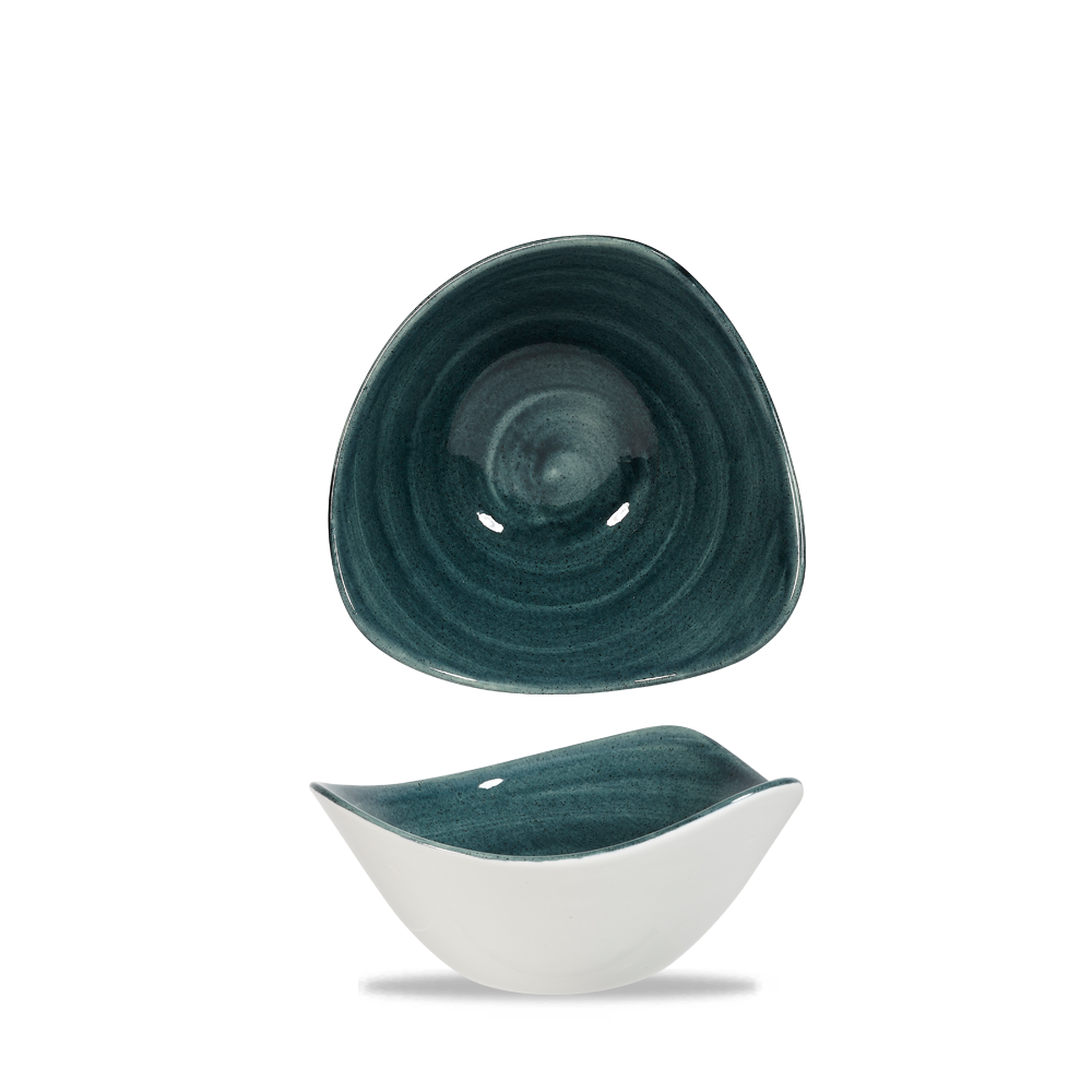 Churchill Stonecast Patina Trianlge Bowl Rustic Teal 26cl-9.2oz 15.3cm
