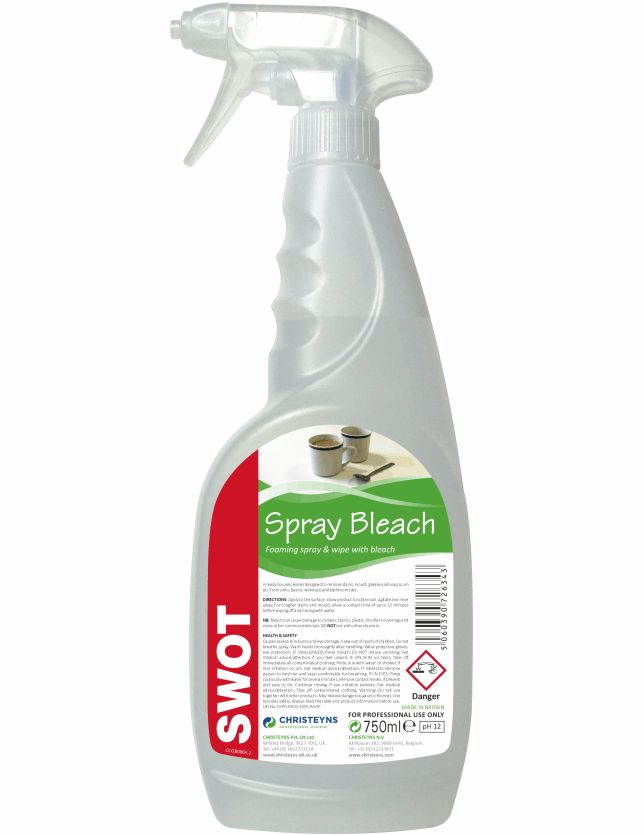 Christeyns Swot Spray & Wipe Bleach 750ml