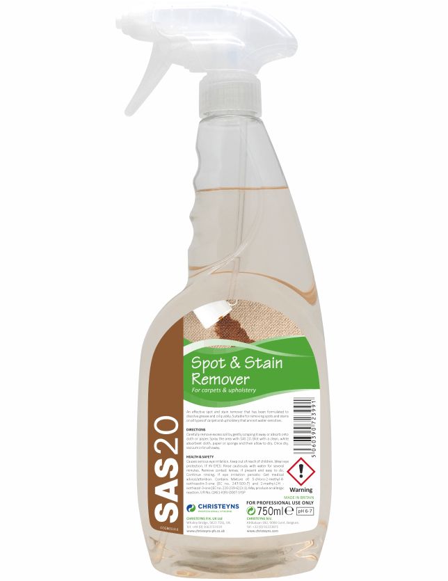 Christeyns SAS 20 Carpet & Upholstery Spot and Stain Remover 750ml