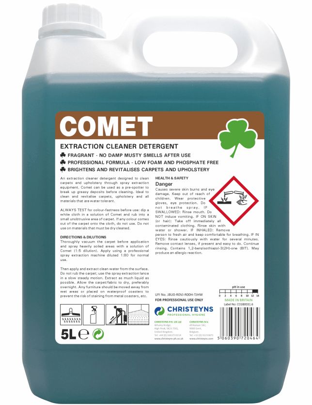 Christeyns Comet Carpet & Upholstery Extraction Cleaner 5L