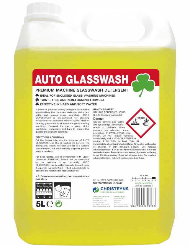 Christeyns Premium Auto Glasswash Detergent 5L