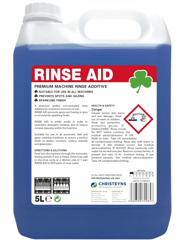 Christeyns Premium Glasswash Rinseaid 5L