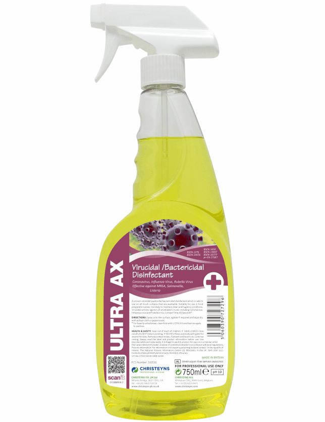 Christeyns Ultra AX Virucidal Bactericidal Disinfectant 750ml