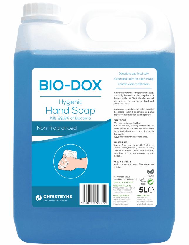 Christeyns Bio-Dox Bactericidal Foaming Hand Soap 5L