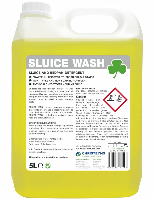 Christeyns Sluice and Bedpan Detergent 5L