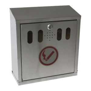 Genware Stainless Steel Outdoor Ashtray - wall mounted