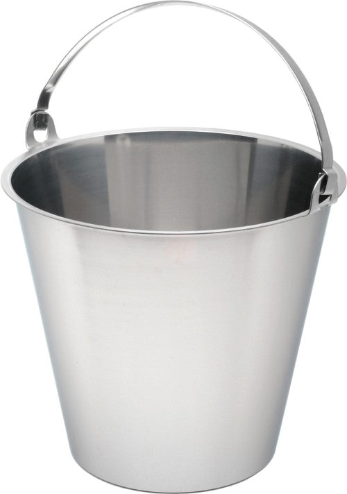 Genware Stainless Steel Bucket Plain Base Graduated 12L