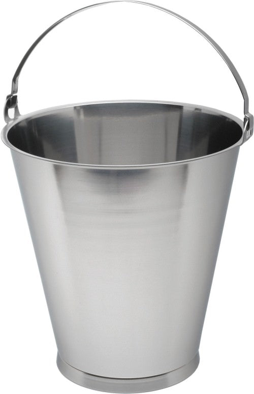 Genware Stainless Steel Bucket Skirted Base Graduated 12L