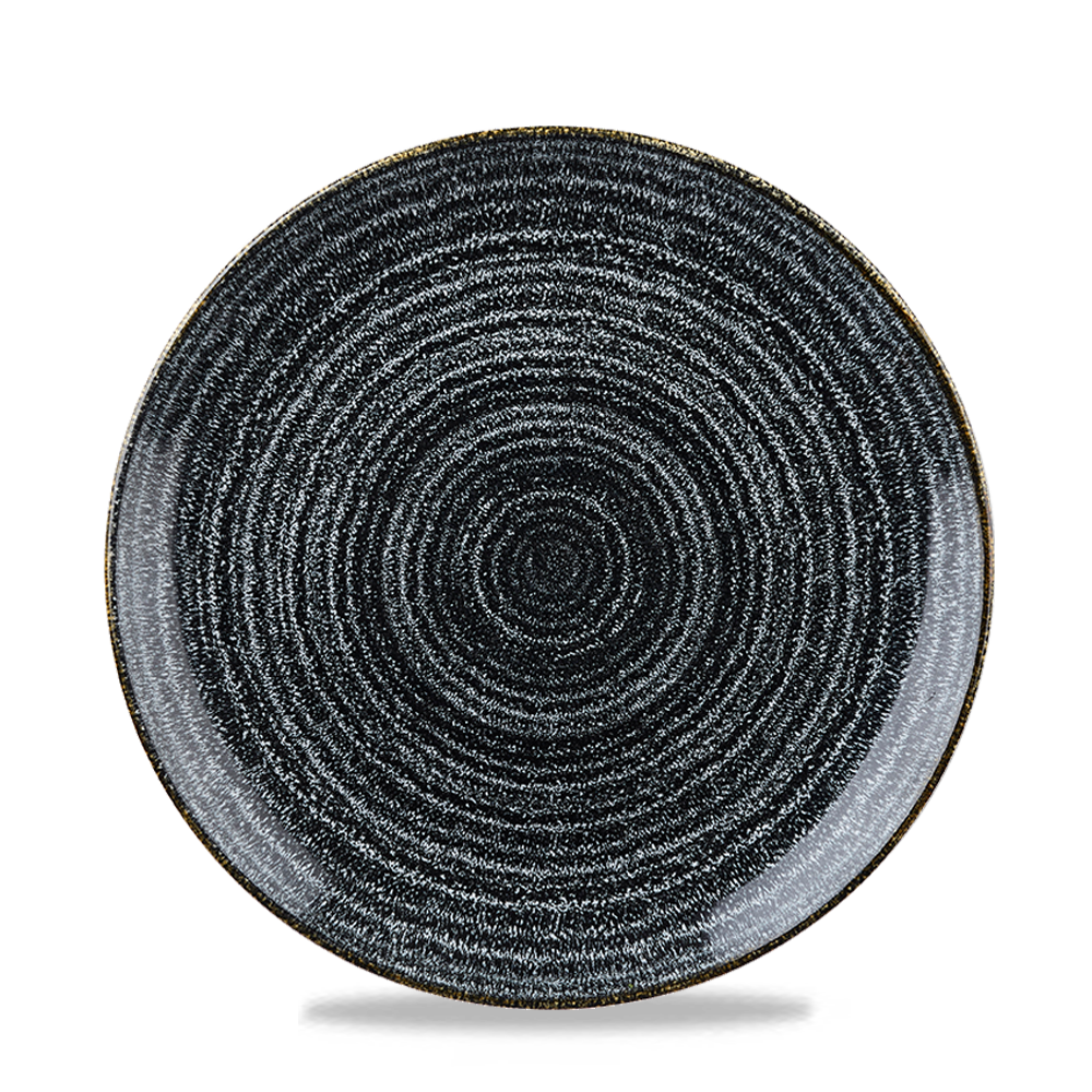 Churchill Studio Prints Homespun Coupe Plate Charcoal Black 21.7cm-8.5"