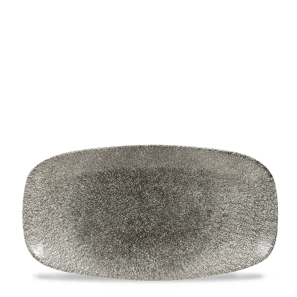 Churchill Studio Prints Raku Chef's Plate No.3 Quartz Black 29.8x15.3cm-11.75x6"