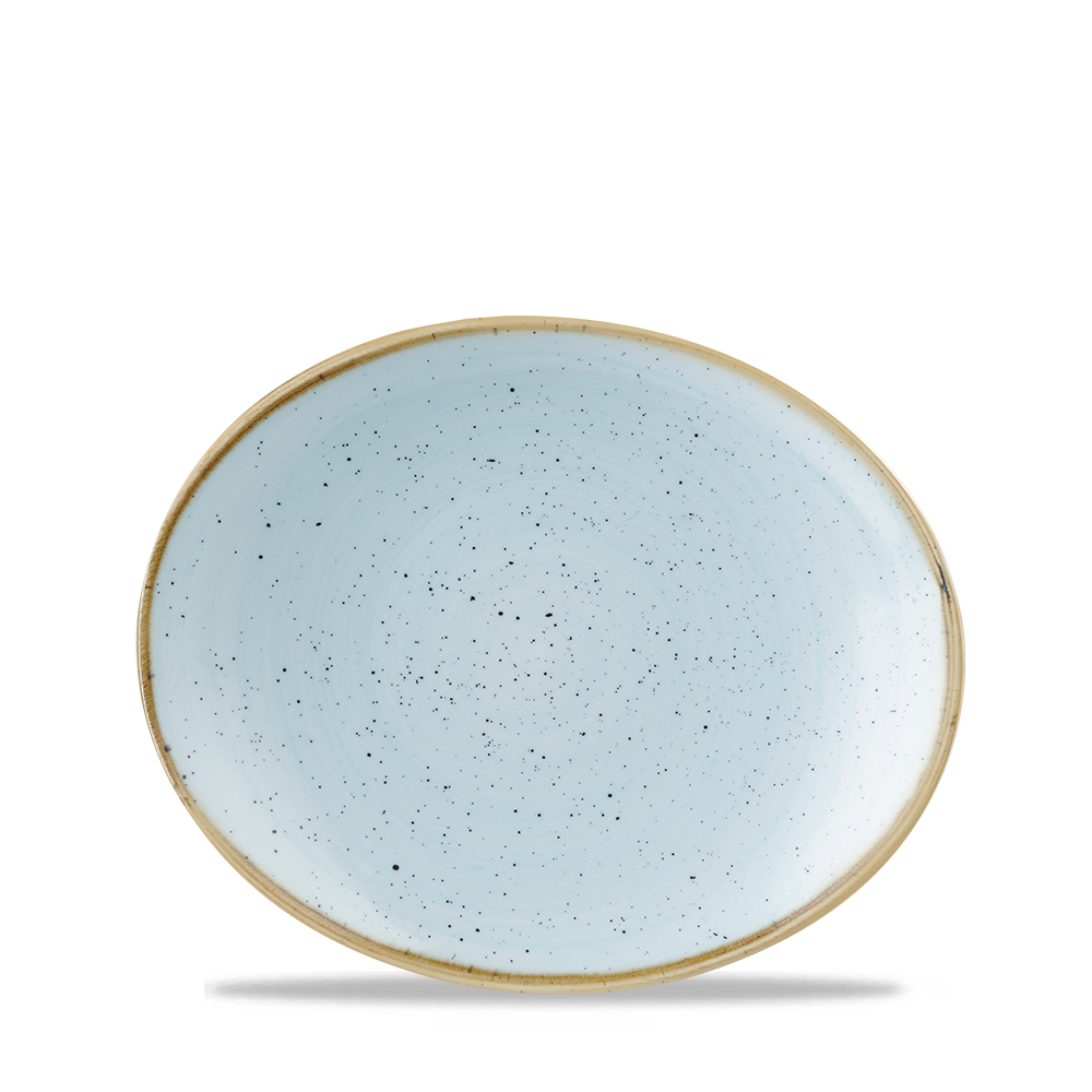 Churchill Stonecast Oval Coupe Plate Duck Egg Blue 19.2x16cm-7.6x6.3"