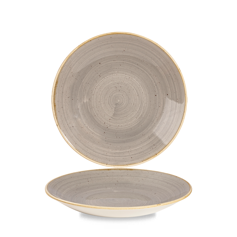 Churchill Stonecast Deep Coupe Plate Peppercorn Grey 22.5cm-8.9"