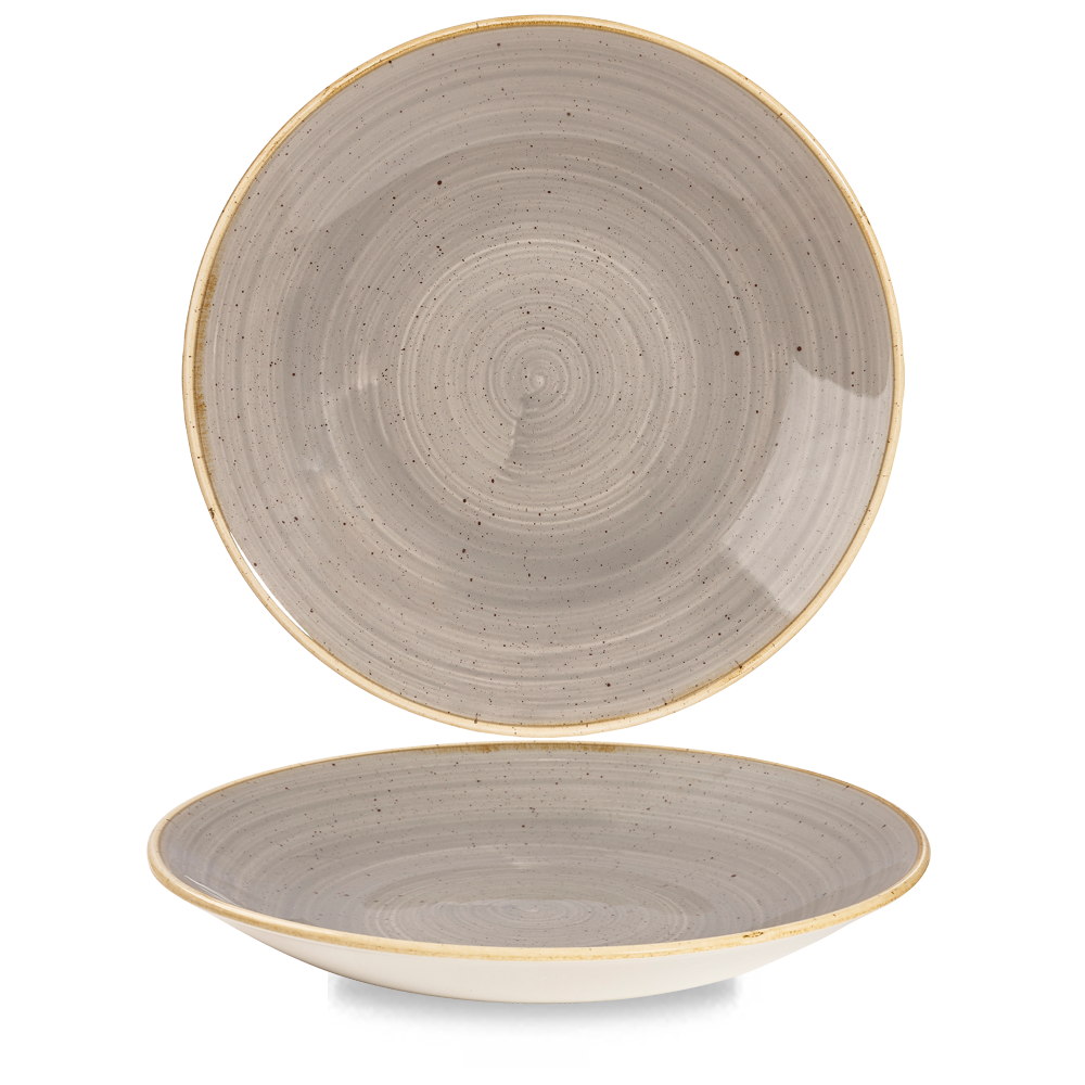 Churchill Stonecast Deep Coupe Plate Peppercorn Grey 28.1cm-11.1"