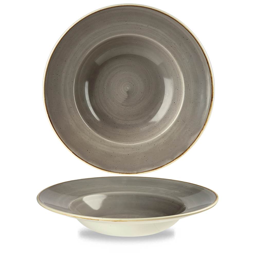 Churchill Stonecast Wide Rim Bowl Peppercorn Grey 46.8cl-16.5oz