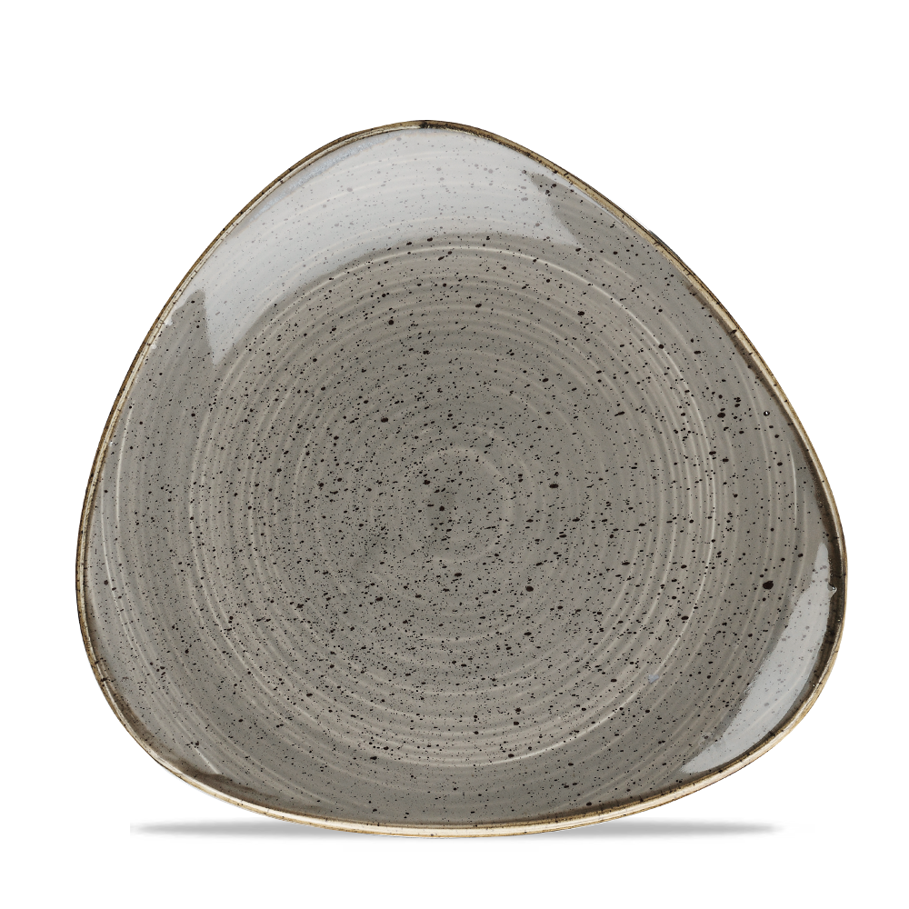 Churchill Stonecast Triangle Plate Peppercorn Grey 19.2cm-7.6"