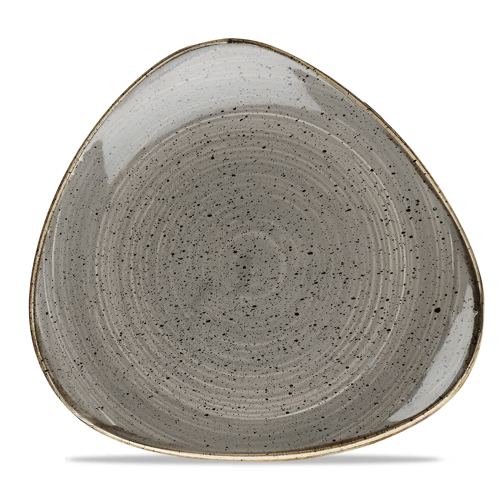 Churchill Stonecast Triangle Plate Peppercorn Grey 26.5cm-10.4"
