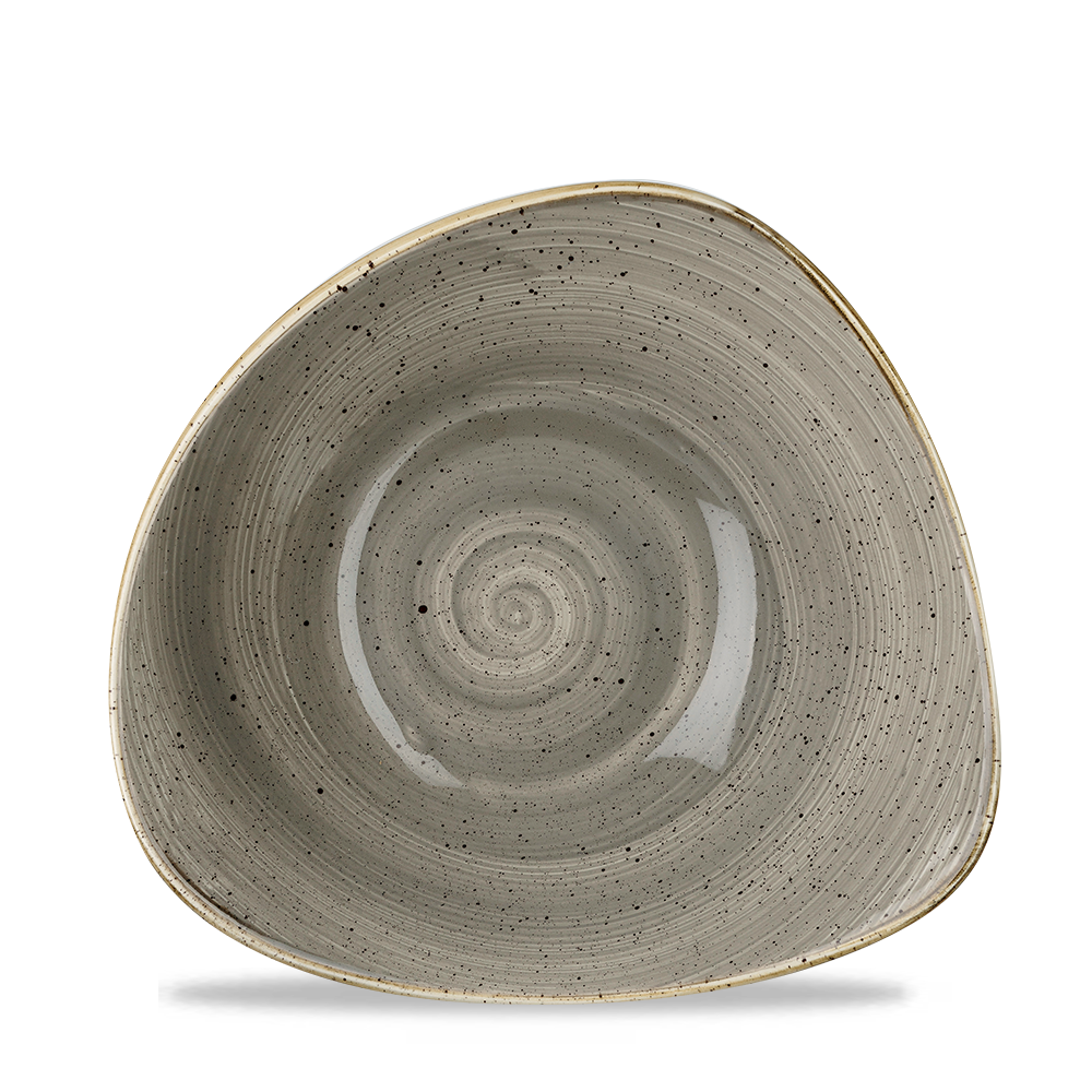 Churchill Stonecast Triangle Bowl Peppercorn Grey 37cl-13oz