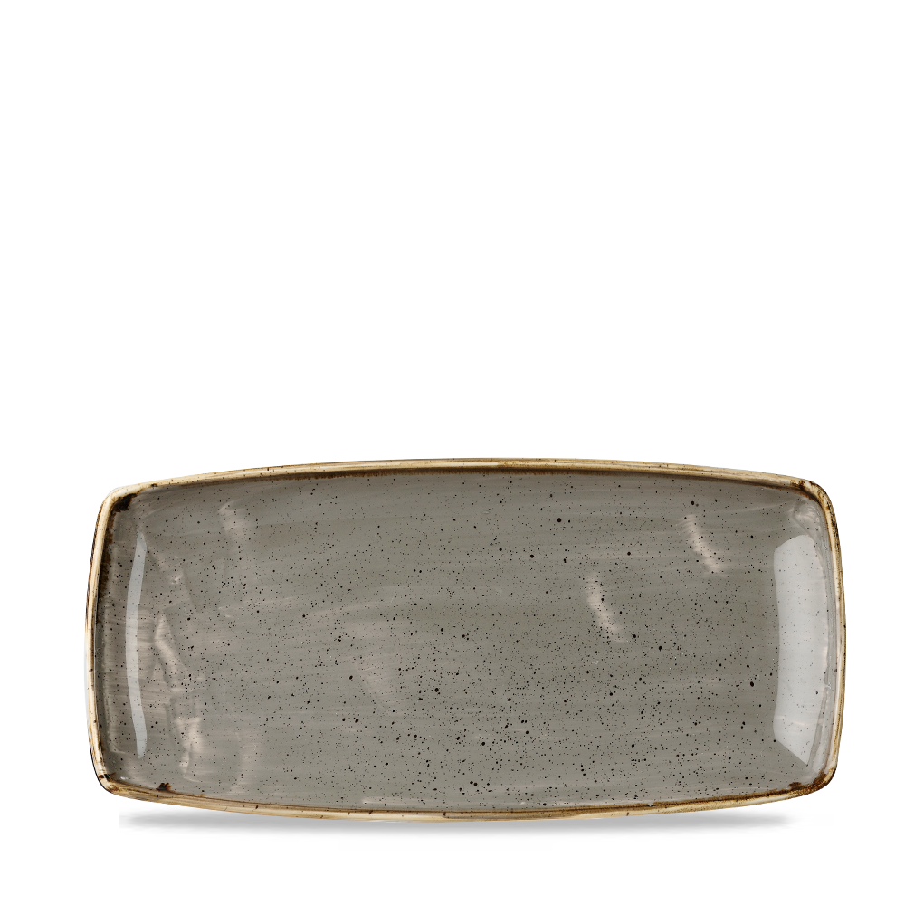 Churchill Stonecast Oblong Plate Peppercorn Grey 29.5x15cm-11.4x5.9"