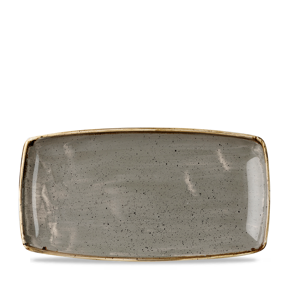 Churchill Stonecast Oblong Plate Peppercorn Grey 35x18.5cm-13.75x7.3"