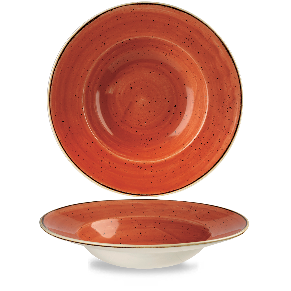 Churchill Stonecast Wide Rim Bowl Spiced Orange 46.8cl-16.5oz