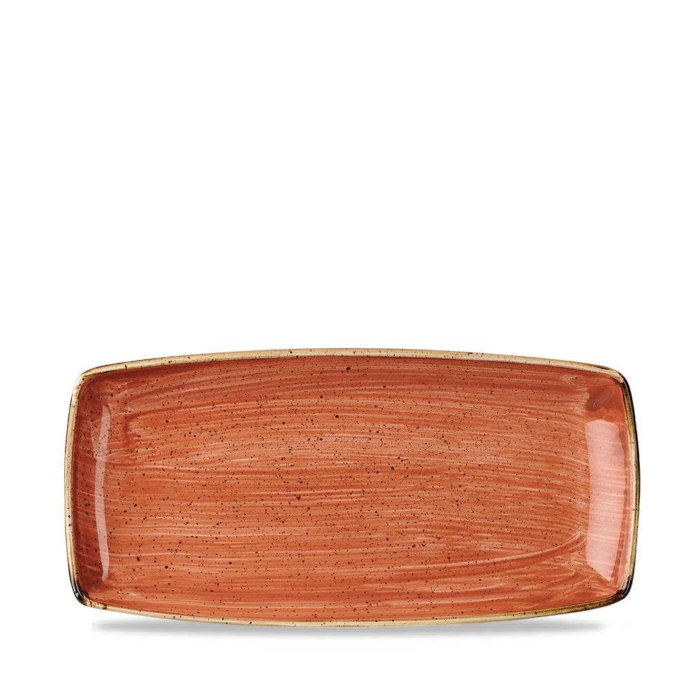 Churchill Stonecast Oblong Plate Spiced Orange 29.5x15cm-11.4x5.9"