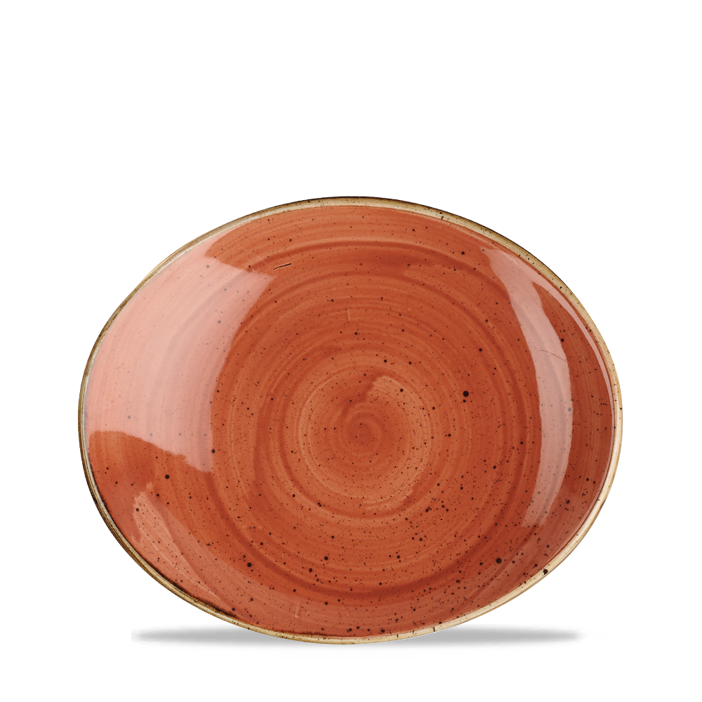 Churchill Stonecast Oval Coupe Plate Spiced Orange 19.2x16cm-7.6x6.3"