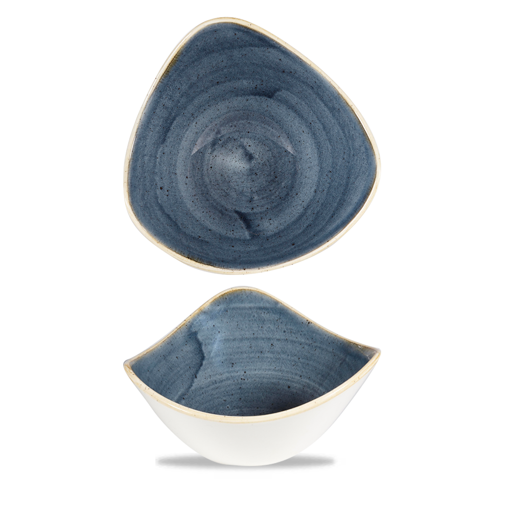 Churchill Stonecast Triangle Bowl Blueberry 37cl-13oz