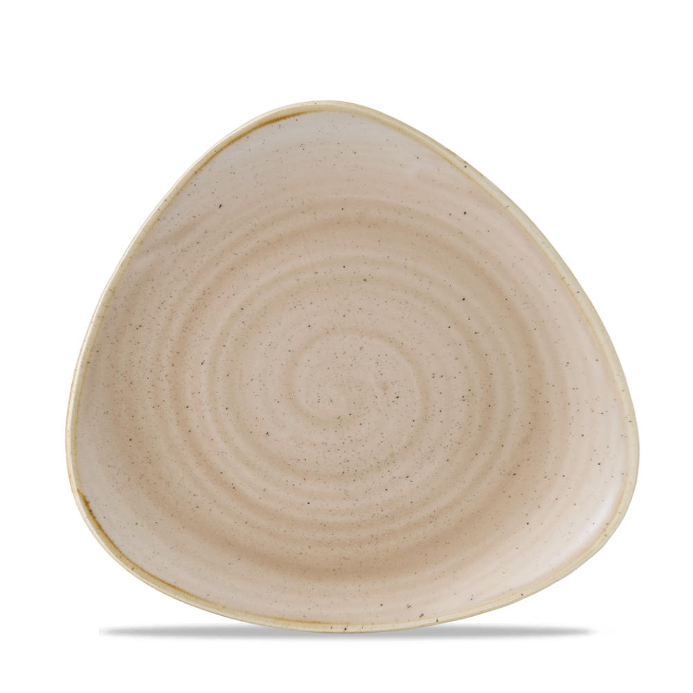 Churchill Stonecast Triangle Plate Nutmeg Cream 19.2cm-7.6"