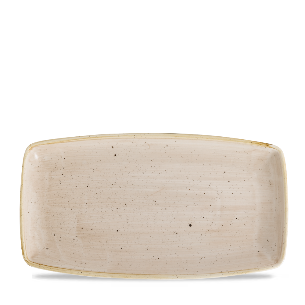 Churchill Stonecast Oblong Plate Nutmeg Cream 35x18.5cm-13.75x7.3"