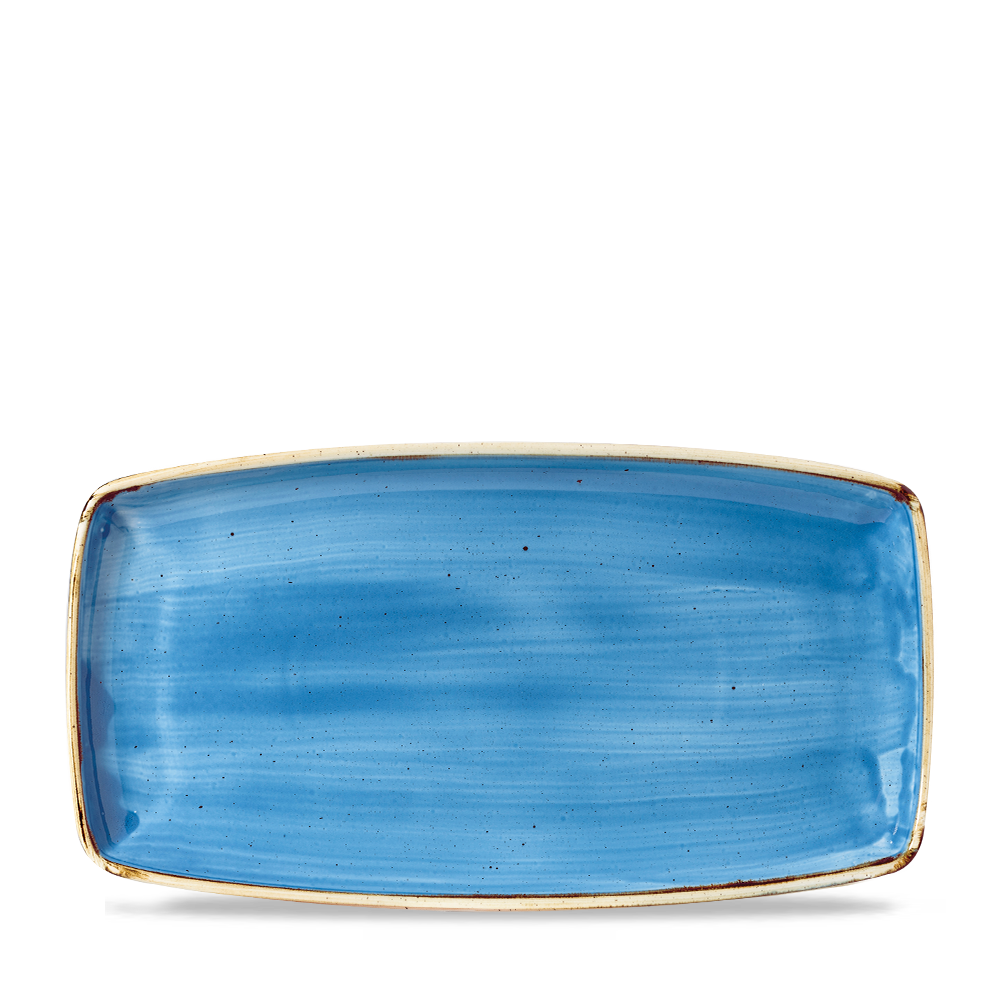 Churchill Stonecast Oblong Plate Cornflower Blue 35x18.5cm-13.75x7.3"