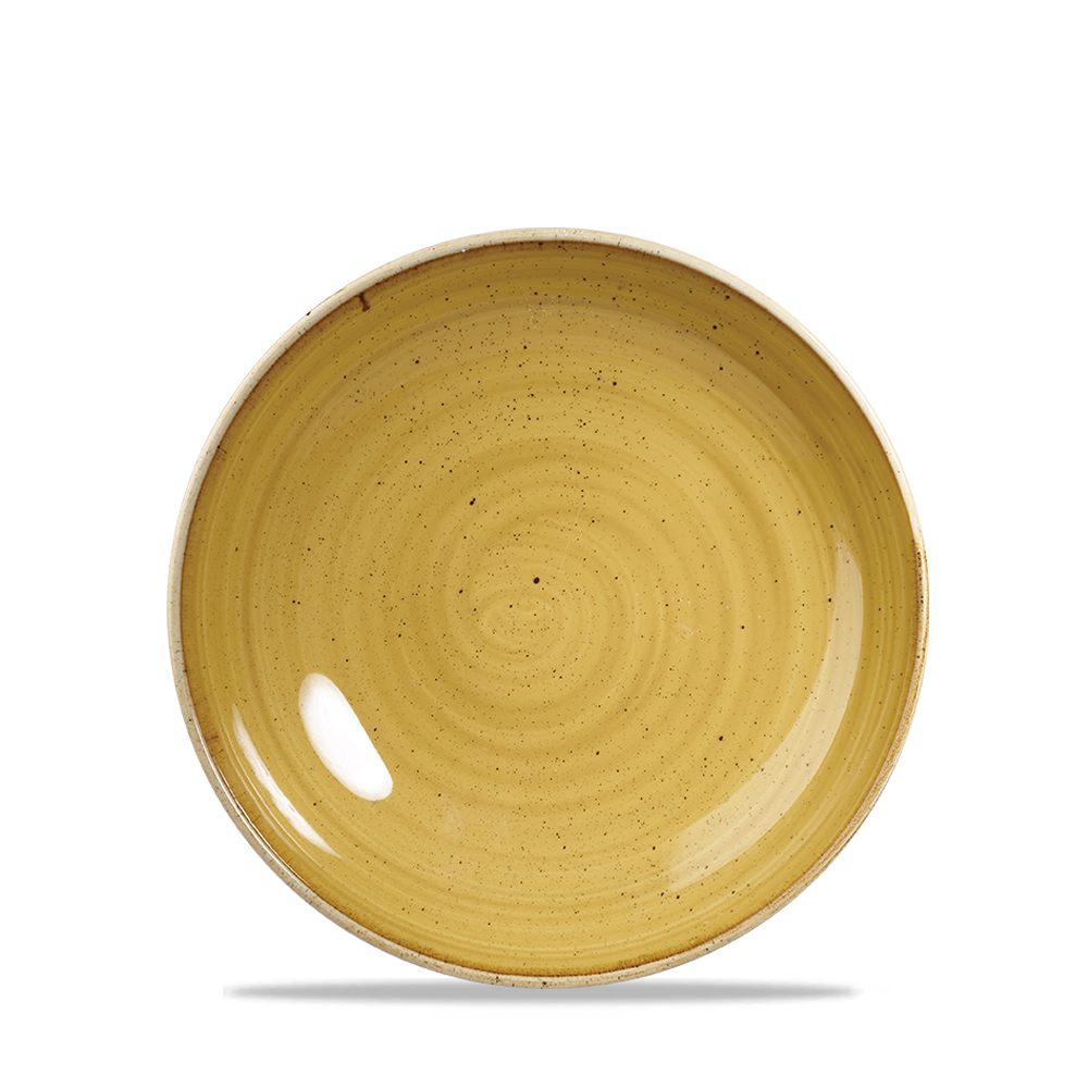 Churchill Stonecast Coupe Plate Mustard Seed Yellow 16.5cm-6.5"