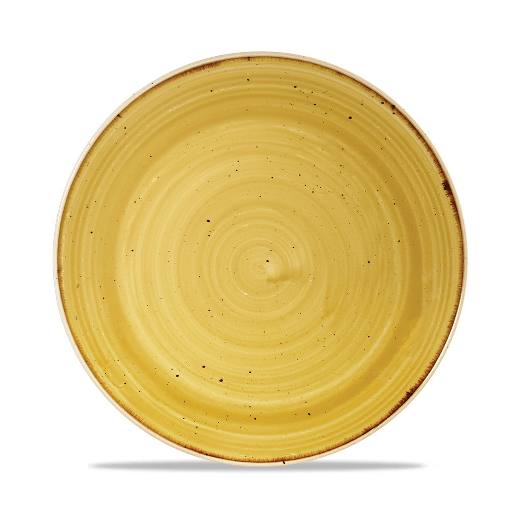 Churchill Stonecast Coupe Plate Mustard Seed Yellow 21.7cm-8.5"