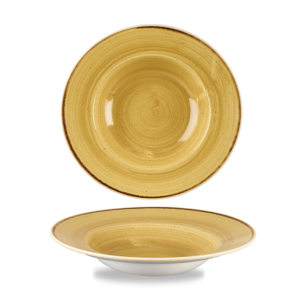 Churchill Stonecast Wide Rim Bowl Mustard Yellow 28.4cl-10oz