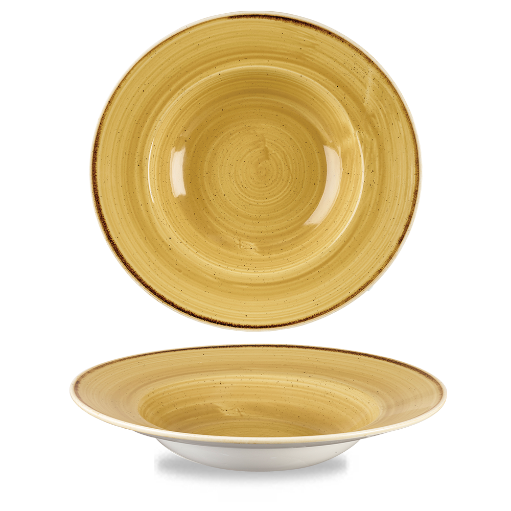 Churchill Stonecast Wide Rim Bowl Mustard Seed Yellow 46.8cl-16.5oz