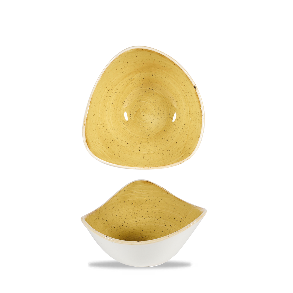 Churchill Stonecast Triangle Bowl Mustard Seed Yellow 26cl-9oz
