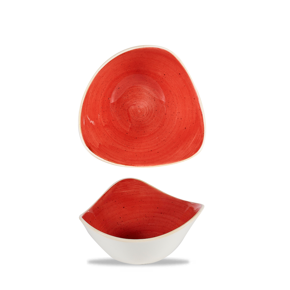 Churchill Stonecast Triangle Bowl Berry Red 37cl-13oz