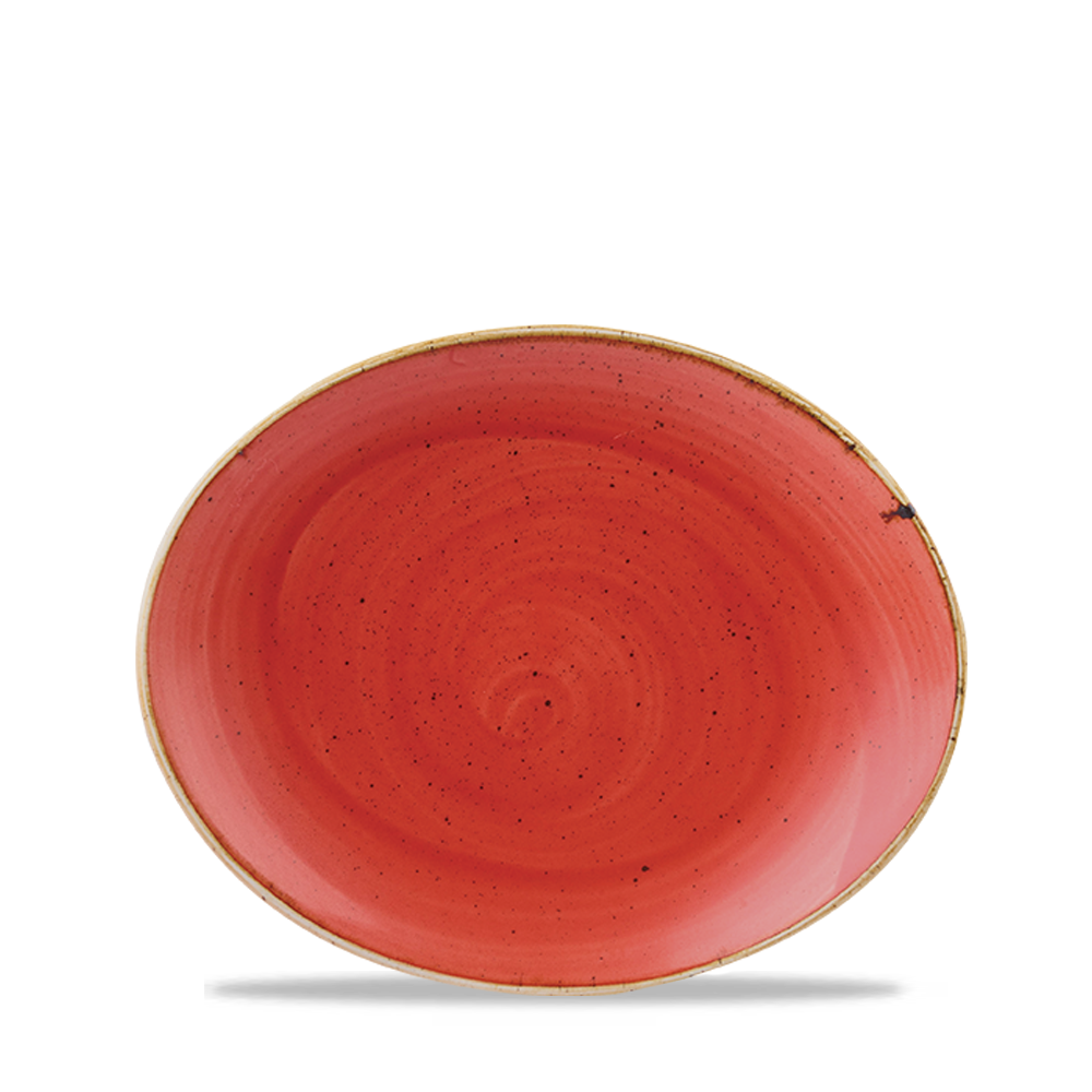 Churchill Stonecast Oval Coupe Plate Berry Red 19.2x16cm-7.6x6.3"