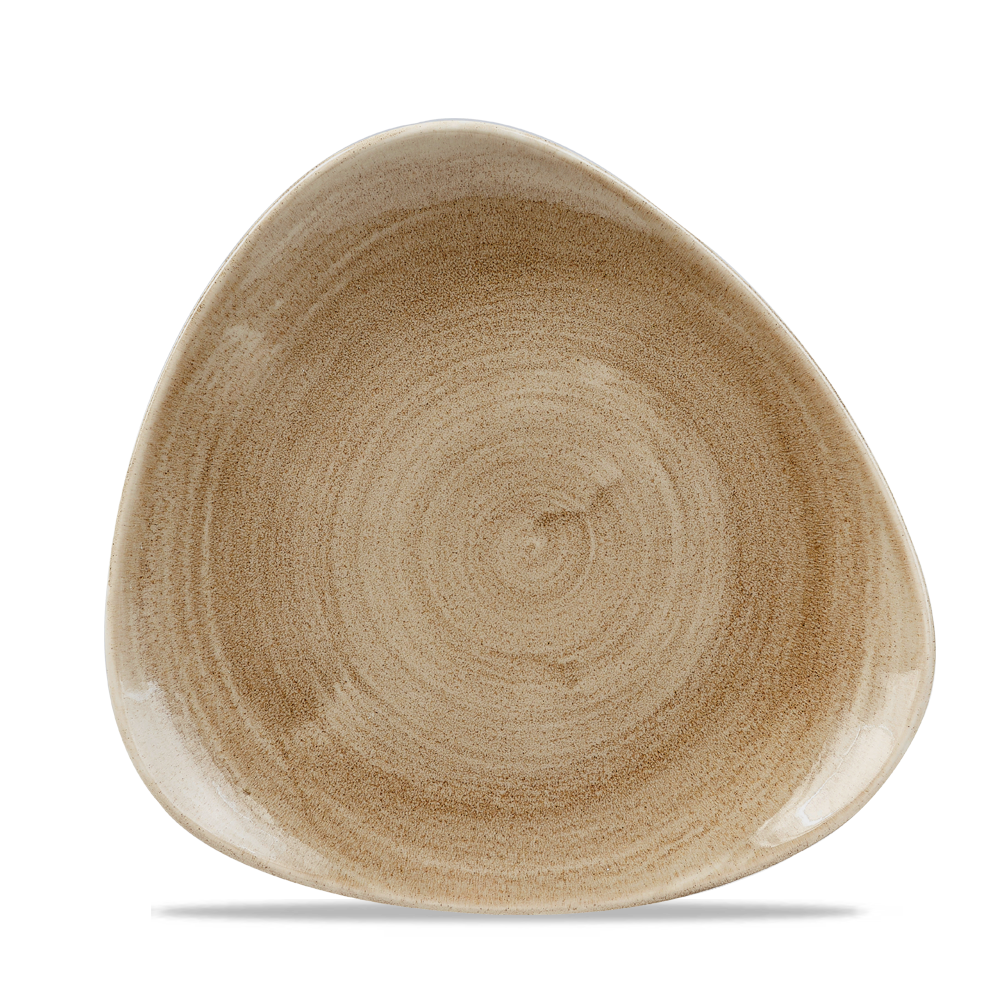 Churchill Stonecast Patina Triangle Plate Antique Taupe 22.9cm-9"