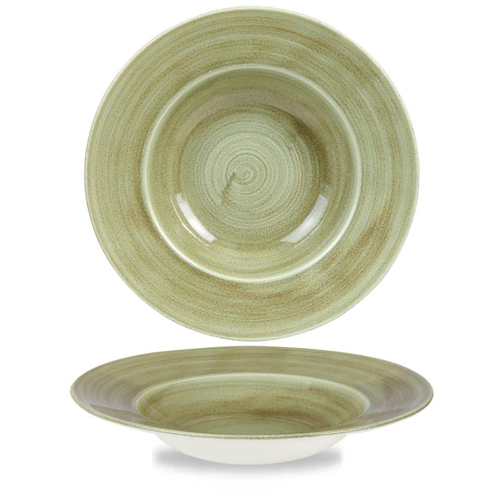 Churchill Stonecast Patina Wide Rim Bowl Burnished Green 46.8cl-16.5oz