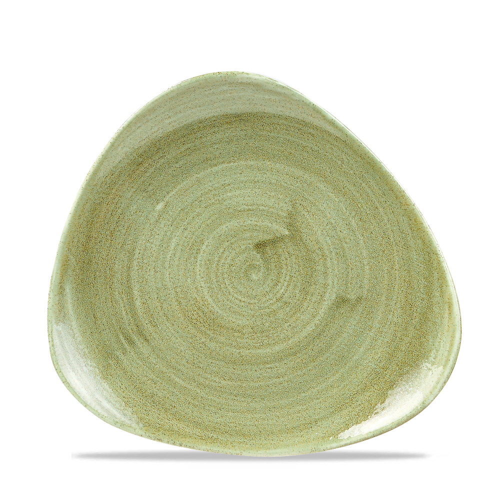 Churchill Stonecast Patina Triangle Plate Burnished Green 19.2cm-7.6"