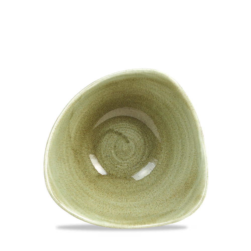 Churchill Stonecast Patina Triangle Bowl Burnished Green 26cl-9oz