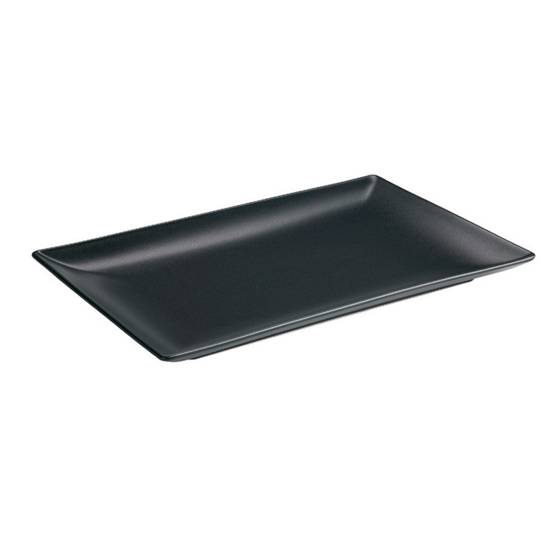 Genware Luna Black Rectangular Plate 30x20cm-12x8"