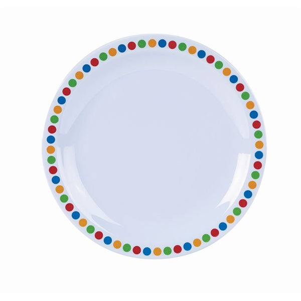 Genware Melamine Narrow Rim Plate Coloured Circles 16cm/6.25
