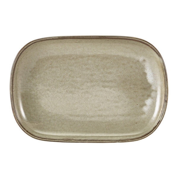 Terra Porcelain Rectangular Plate Grey 24x16.5cm-9.4x6.5"