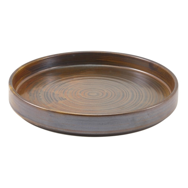 Terra Porcelain Presentation Plate Rustic Copper 21cm-8.25"