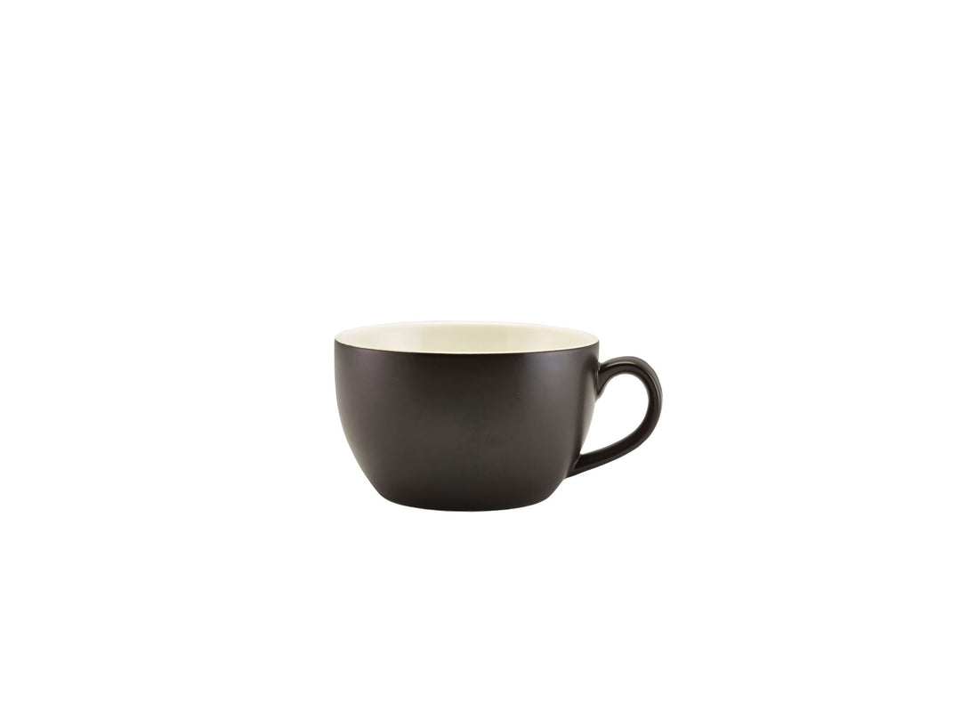 Genware Bowl Shaped Cup Matt Black 25cl-8.75oz