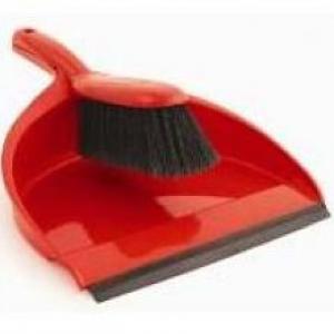 Berties Dustpan & Brush Red