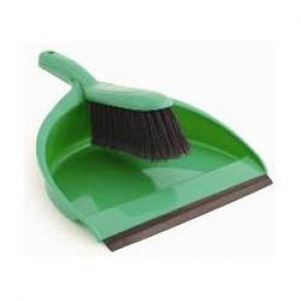 Berties Dustpan & Brush Green