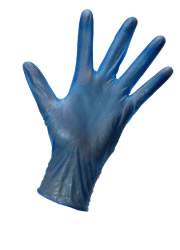 Berties Vinyl Gloves Lightly Powdered Blue Medium