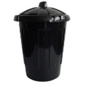 Berties Dustbin with Lid Black 90L